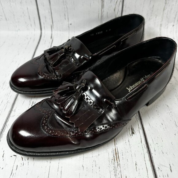Johnston & Murphy Cordavan Tassel Wingtip Dress Loafers Mens Size 9 - Picture 4 of 11